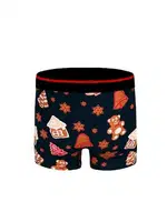 Yeni Yıl Figürleri Desenli Yılbaşı Erkek Boxer (Dijital Baskılı) Darkzone DZNNY0002 detay görünüm