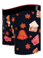 Yeni Yıl Figürleri Desenli Yılbaşı Erkek Boxer (Dijital Baskılı) Darkzone DZNNY0002 farklı açı