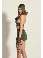 Yeşil Fileli Büstiyer Etek Saç Bandı Bacak Bandı Ve Kısa Eldiven Gallipoli MGP6466 Yeşil farklı açı