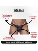 Yıldız Desenli Siyah Erkek Slip  Darkzone DZN6441 farklı açı