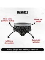Yıldız Desenli Siyah Hipster Erkek Slip  Darkzone DZN6121 detay görünüm