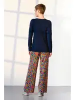 Yuvarlak Yaka Uzun Kollu Desenli Cepli Pijama Takımı Doreanse 25K4047 Siyah detay görünüm