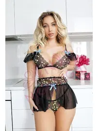 NightLight Zincirli Desenli Fantezi Gecelik Takım NightLight 1068