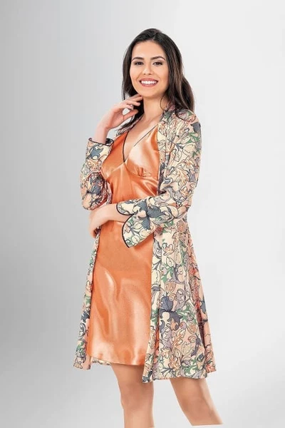 2Li Kısa Saten Sabahlık Gecelik Takımı 1932 Ahu Loriva 1932