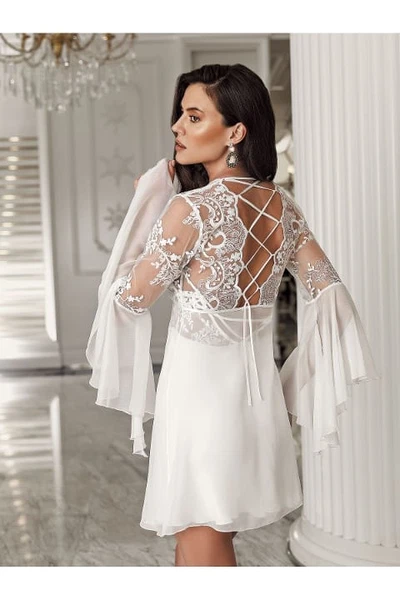 2'li Saten Transparan Dantel Sırtı Biyeli Bağlama Detaylı Fantazi Gecelik Takımı İmaj 3205