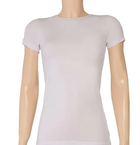 3Lü Paket Likralı Kısa Kollu Kadın Beyaz T-Shirt Yıldız 2140