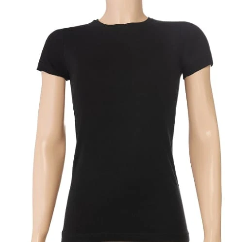 3'lü Paket Likralı Kısa Kollu Kadın Siyah T-Shirt Yıldız 2141