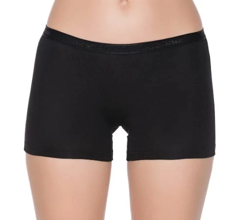 3'lü Paket Modal Kemerli Kadın Siyah Boxer Yıldız 3625