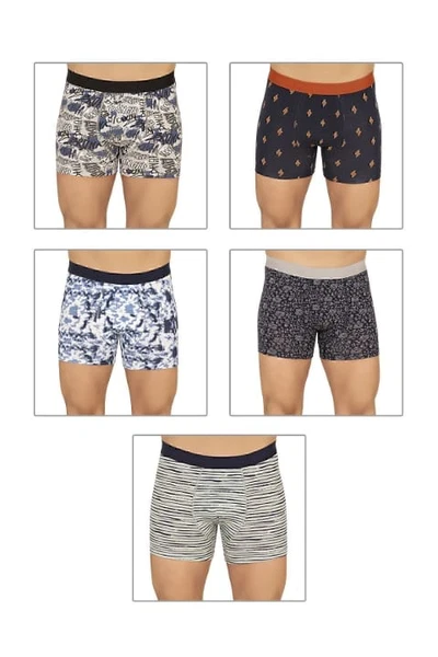 5li Paket Erkek Pamuklu Karışık Desenli Likralı Penye Boxer Özkan 11111