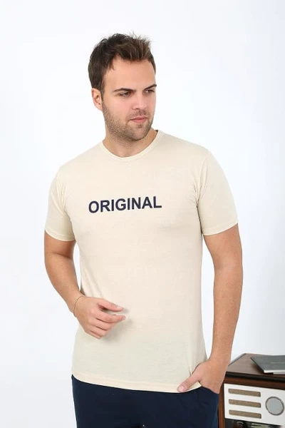 Kısa Kollu Yuvarlak Yaka Penye Erkek Pijama Takımı Akbeniz 6867