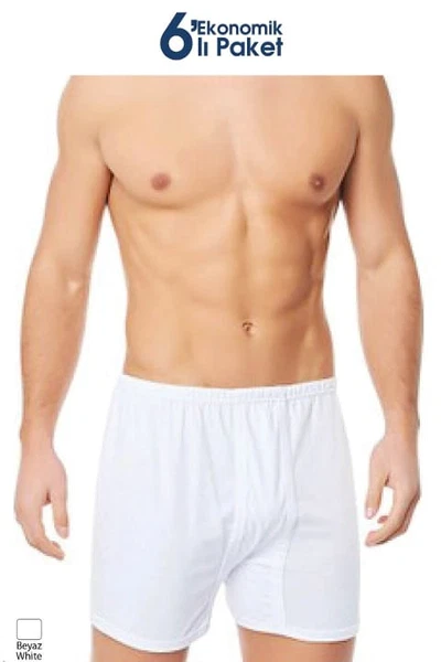 Avantajlı 6 Adet Pamuk Rahat Erkek Paçalı Külot %100 Pamuk Lüx DRM 6021