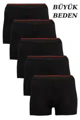 Battal Büyük Beden Boxer Siyah 5'li Paket Arma Yıldız 1177 - 5 ADET