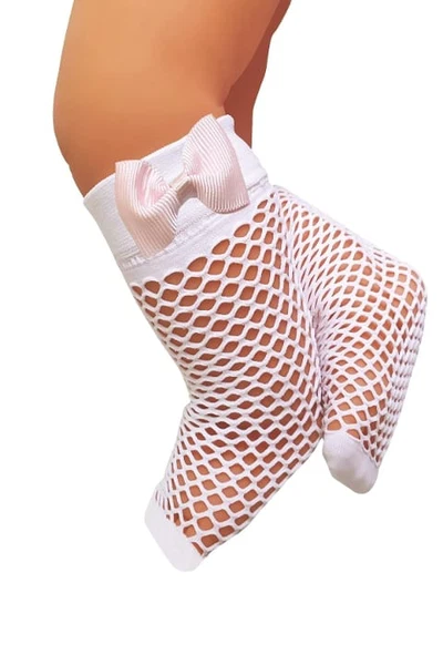 Bebek Pesca File Fiyonklu Dizaltı Çorap Beyaz Daymod D2223013