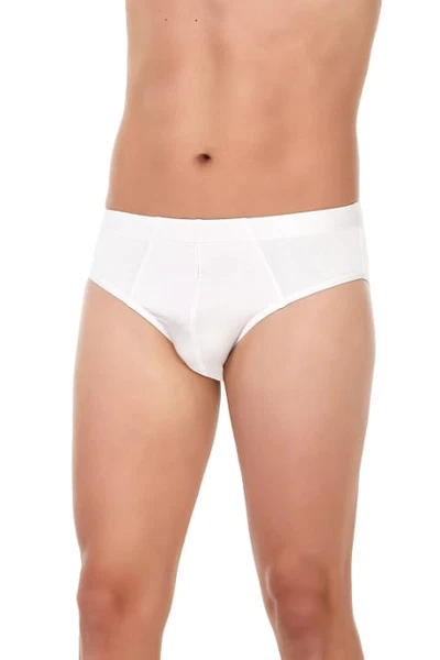 Beyaz 3'lü Paket Erkek Bambu Slip Külot Yıldız 395