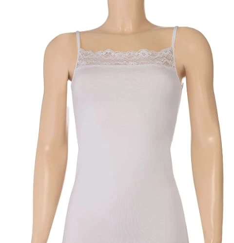 Beyaz 3'lü Paket Likralı Dantelli Kadın Atlet Yıldız 2135