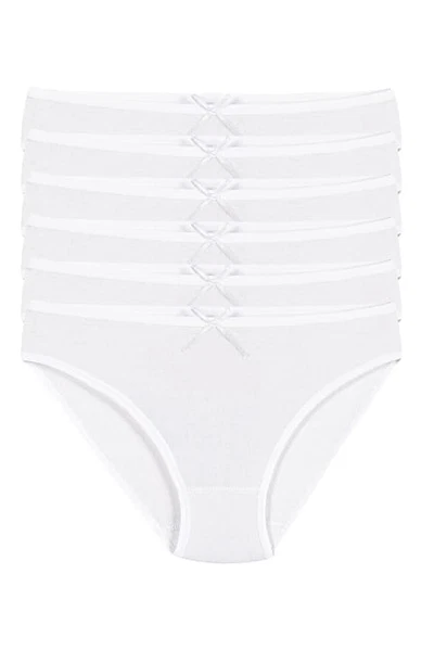Beyaz 6'lı Paket Likralı Viscon Kadın Bikini Külot Yıldız 3555
