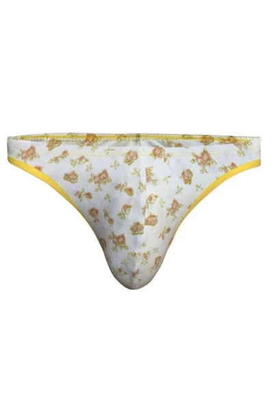 Çiçek Desenli Beyaz Erkek Tanga Darkzone DZN6636
