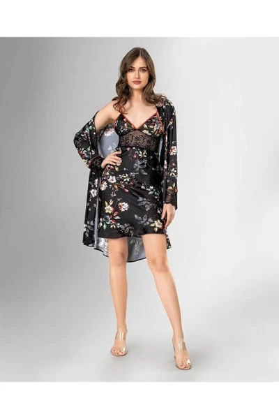 Çiçekli 2li Sabahlık Gecelik Takımı Ahu Loriva 1837