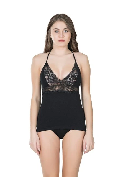 Çapraz Askılı Dantelli Atlet Külot Takım 068 Derya Kurşun DE068