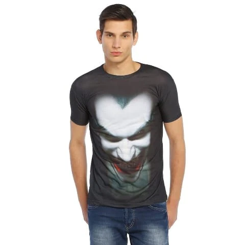 3D Joker Desenli Kısa Kollu Erkek Tişört Darkzone 8341