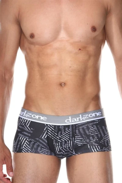 Desenli Siyah Kısa Erkek Boxer Darkzone DZN3317