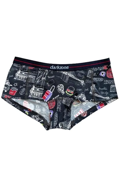 Dijital Baskılı Seyahat Desenli Kadın Boxer Darkzone DZBYN0008