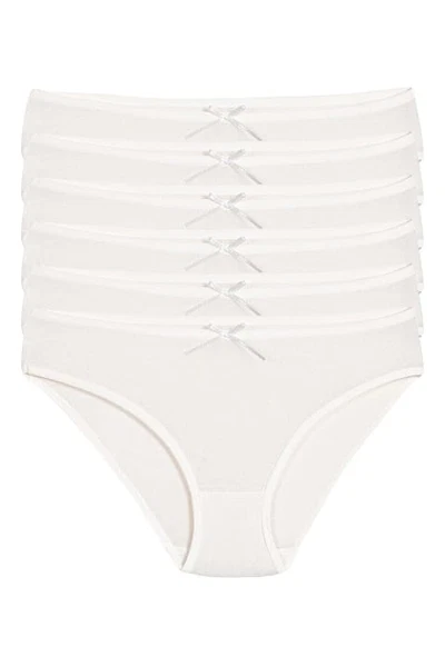 Ekru 6'lı Paket Bambu Bikini Kadın Külot Yıldız 3912