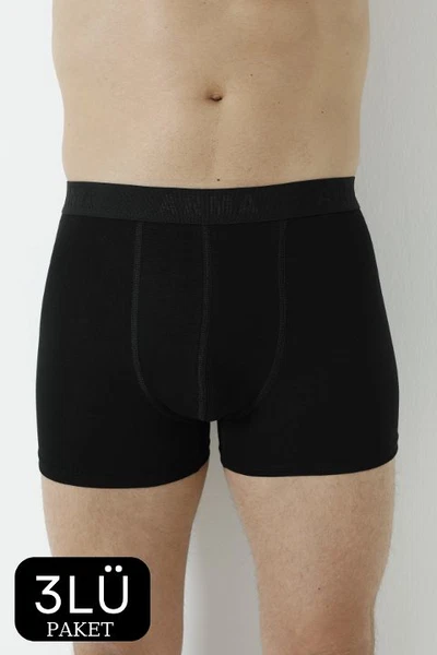 Erkek Bambu Boxer Siyah 3lü Paket Arma Yıldız 1172 - 3 ADET