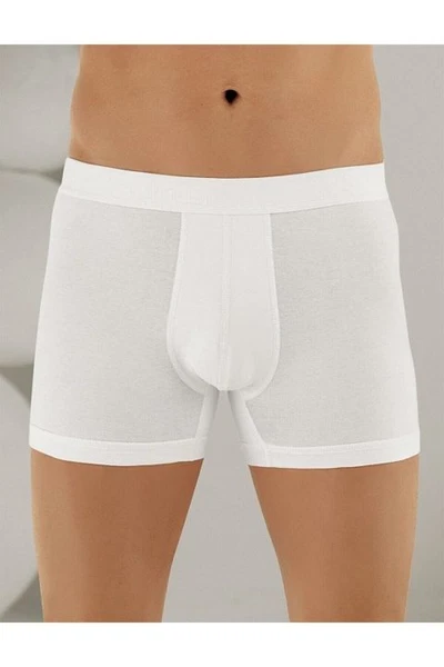 Erkek Beyaz Penye Likralı Boxer Arma Yıldız 1144