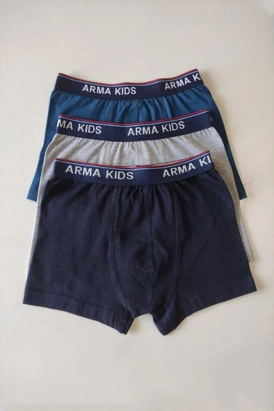 Erkek Çocuk Düz Likralı Boxer Arma Yıldız 5541 - 3 ADET