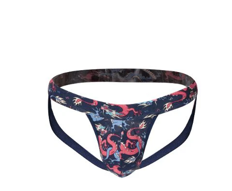Erkek Fantezi Renkli Ejderha Desenli Jockstrap String Doreanse 1026