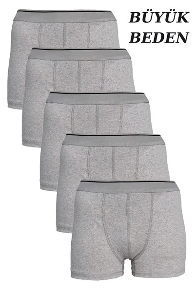 Erkek Gri Battal Büyük Beden Boxer 5'li Paket Arma Yıldız 1177 - 5 ADET