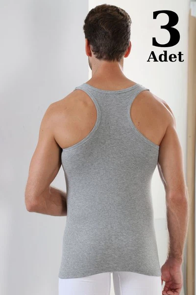 Erkek Gri Ribana Sporcu Atlet 3'lü Paket Arma Yıldız 1008 - 3 ADET