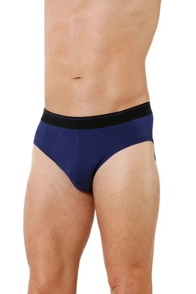 Erkek Lacivert Pamuklu Likralı Penye Esnek Rahat Slip Külot Özkan 11330