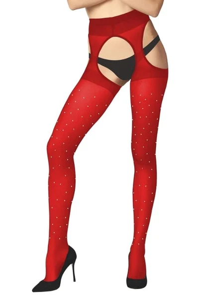 Fantazi Taşlı Bayan Külotlu Çarap Kırmızı Daymod D1121198