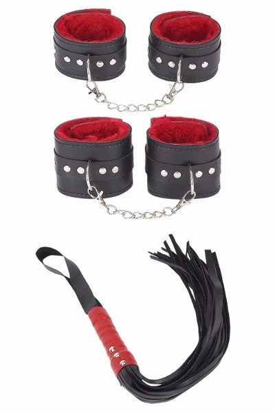 Fantezi Kelepçe Kırbaç Harness Seti missisX 6029