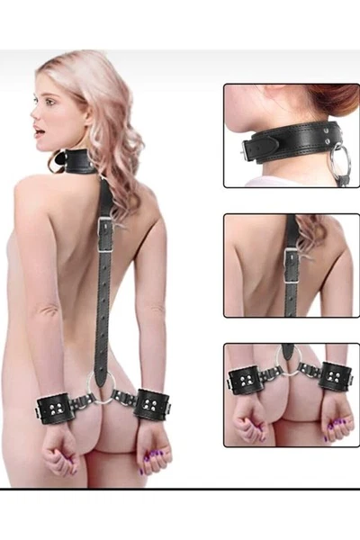 Fantezi Kelepçeli Deri Harness missisX 5237