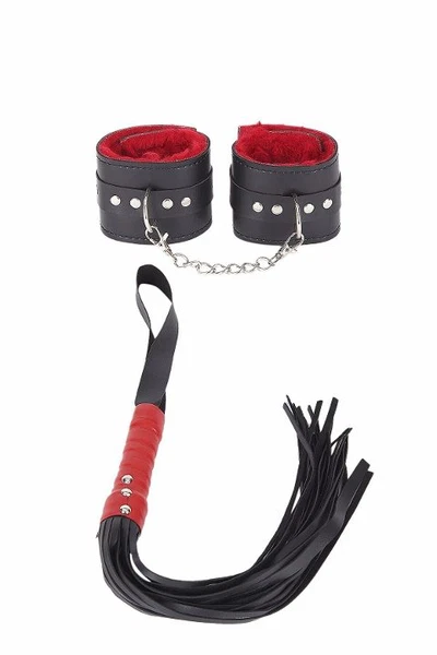 Fantezi Kırbaç Kelepçe Deri Harness Set 6016