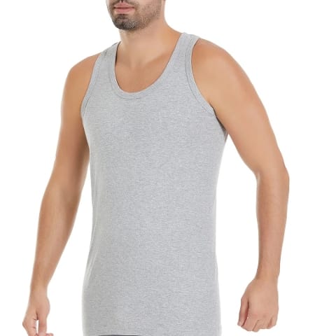 Gri 3'lü Paket %100 Pamuk Sporcu Ribana Erkek Atlet Yıldız 19