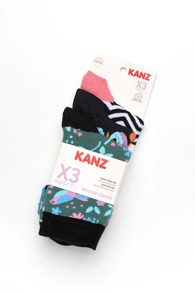 Kanz Desenli Pamuklu 3Lü Kadın Çorap Miorre 014-000279
