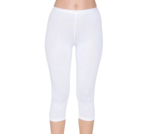 Kemerli Beyaz 3'lü Paket Likralı Kısa Kadın Tayt Yıldız 3649