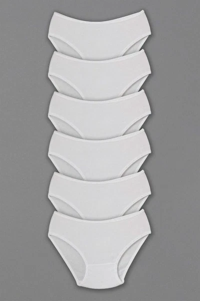 Kız Çocuk Külot Beyaz %100 Pamuk 6li Paket Arma Yıldız 5532 - 6 ADET