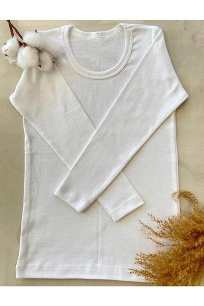 Kız Çocuk Tişört Uzun Kollu Badi %100 Pamuk Ribana Arma Yıldız 7537