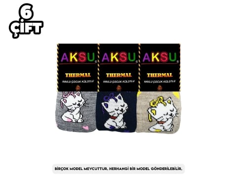Kız Çocuk Termal Havlu Konsept Külotlu Çorap 6'lı Aksu 009