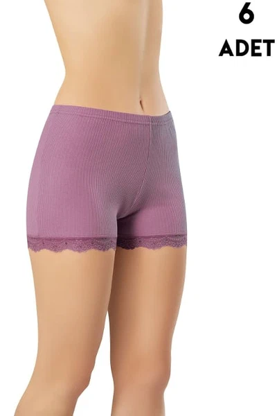 6Lı Bayan Dantelli Kısa Şort Kota 5022-2