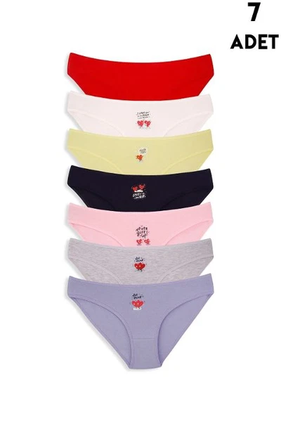 Slip Kadın Külot 7 Adet Pamuklu Koza Biat KZ37000-660