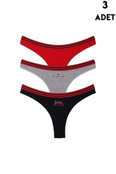 Kadın String Külot 3 Adet Koza Biat 39150-3