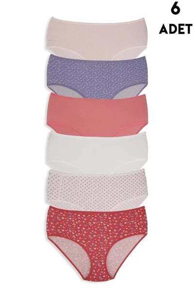 Büyük Beden Kadın Yüksek Bel 6 Adet Bato Külot Koza Biat KZ54000-628
