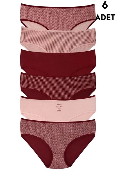 Büyük Beden Kadın Bato Yüksek Bel Külot 6lı Koza Biat KZ54000-669