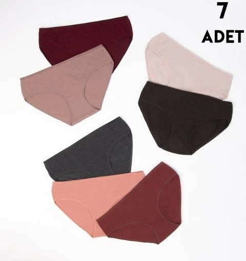 Pamuk 7 Adet Renkli Büyük Beden Bato Külot Koza Biat KZ57000-231